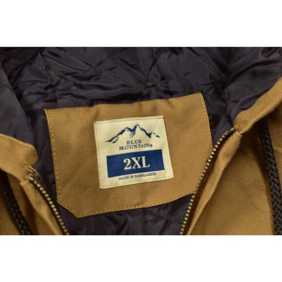 Blue Mountain Men's Plus Size XXL Bomber Canvas Work Jacket Utility Quilt Lined - Picture 6 of 8